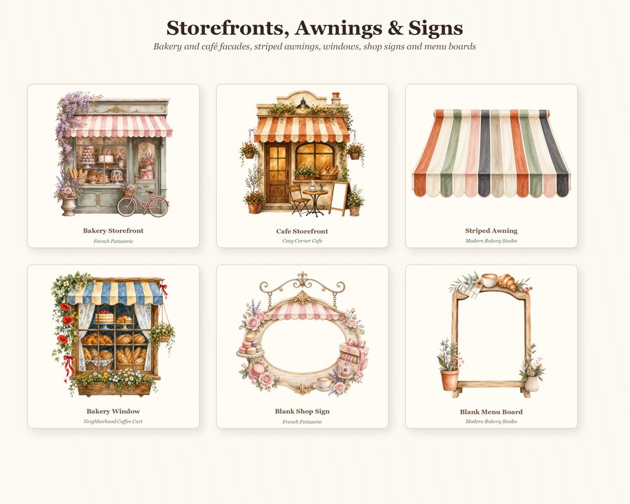 Bakery Cafe Storefront Builder preview