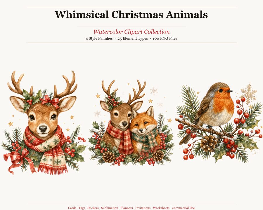 Whimsical Christmas Animals
