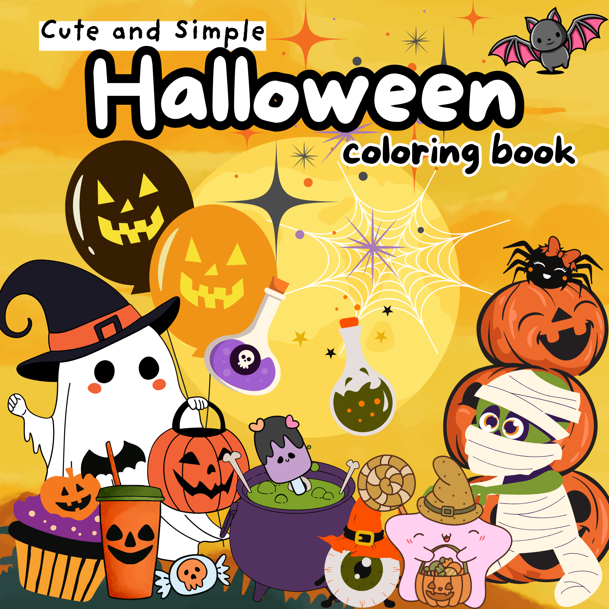Cute and Simple Halloween Coloring Book