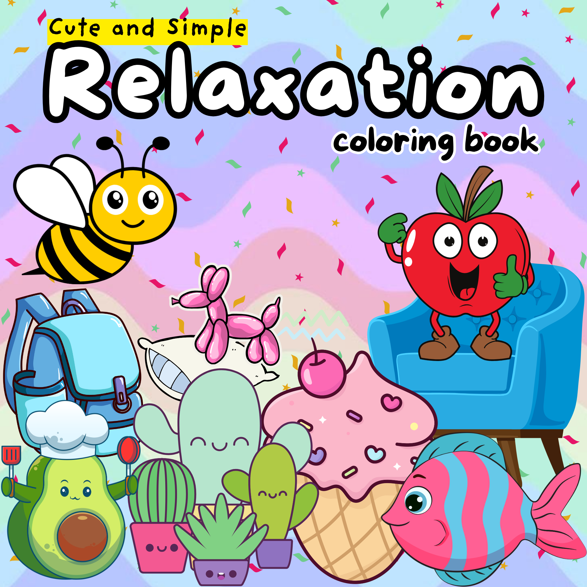 Cute and Simple Relaxation Coloring Book