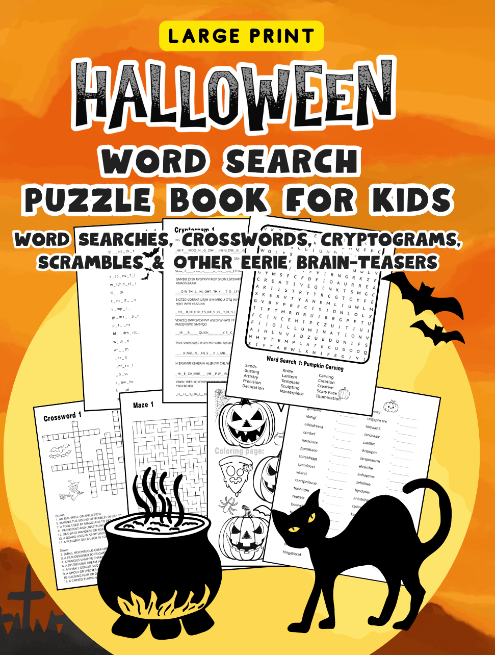 Halloween Word Search Puzzle Book for Kids